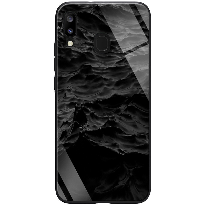 

TPU+Glass чехол ForFun для Samsung Galaxy A20 A205F (Море / Черный) 748307