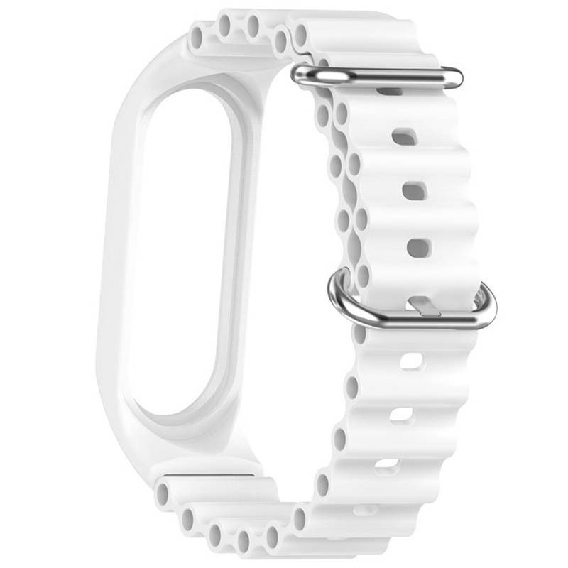 Ремешок Ocean Band для Xiaomi Mi Band 3/4/5/6/7 (Белый / White) в магазине vchehle.ua