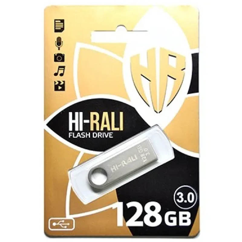 Фото Флеш накопичувач USB 3.0 Hi-Rali Shuttle 128 GB Срібна серія (Срібний) на vchehle.ua