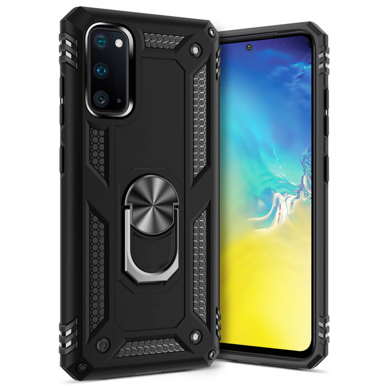 Ударопрочный чехол Serge Ring for Magnet для Samsung Galaxy S20 (Черный)
