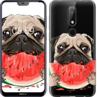 

Чехол Мопс и арбуз для Nokia 6.1 Plus 843968