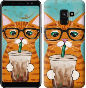 Чехол Зеленоглазый кот в очках для Samsung Galaxy A8 2018 A530F