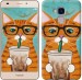 Чохол Зеленоокий кіт в окулярах на Huawei Honor 5C