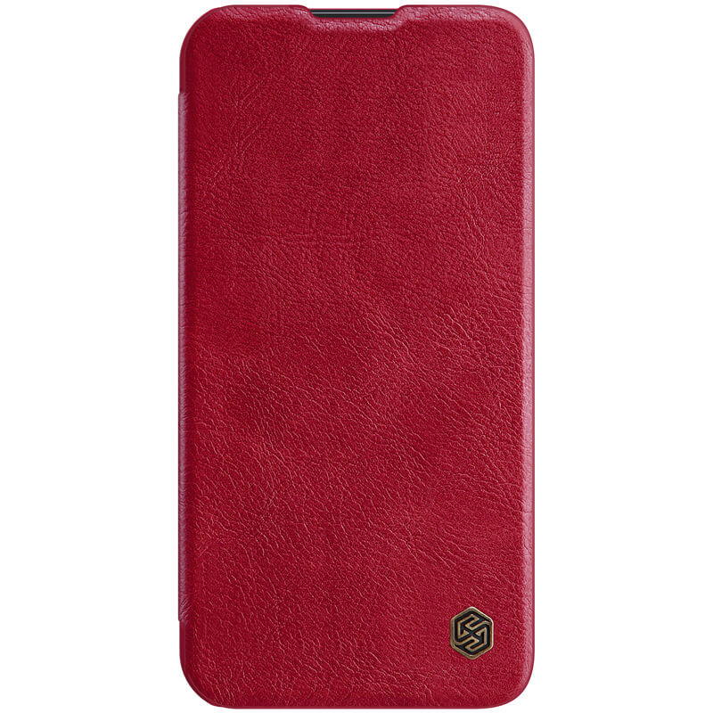 Кожаный чехол (книжка) Nillkin Qin Pro Camshield для Apple iPhone 14 Pro (6.1") (Красный)