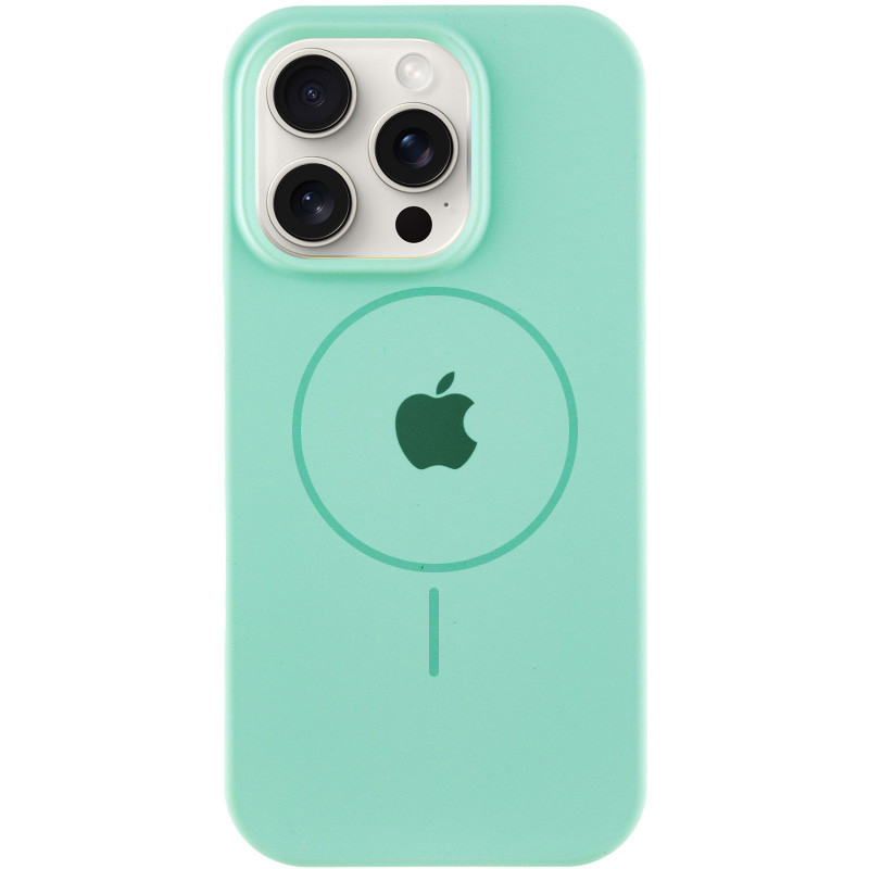 Чохол Silicone Case Full Protective (AA) with Magnetic Safe на Apple iPhone 16 Pro (6.3") (Зелений / Spearmint)