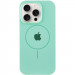 Чохол Silicone Case Full Protective (AA) with Magnetic Safe на Apple iPhone 16 Pro (6.3") (Зелений / Spearmint)