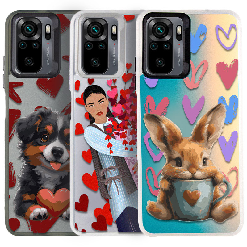 TPU+PC чехол TakiTaki Love magic glow для Xiaomi Redmi Note 10 / Note 10s