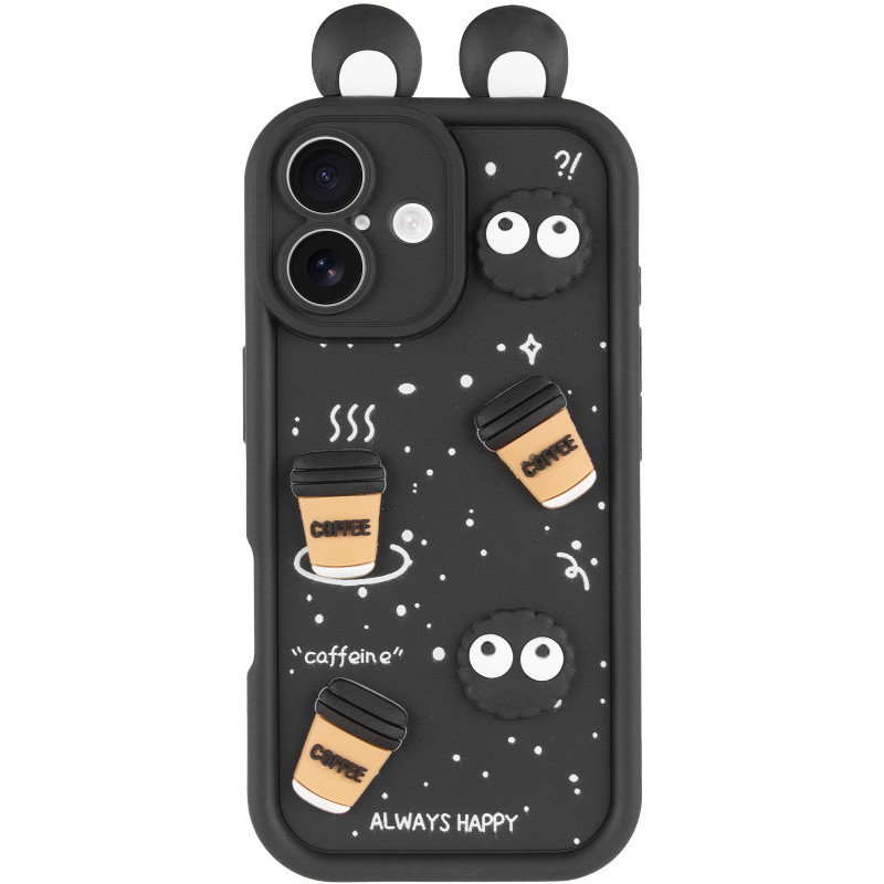 Фото Чехол TPU Toys Case with Ears для Apple iPhone 16 (6.1") (Black) на vchehle.ua