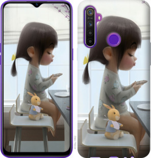 

Чехол Милая девочка с зайчиком для Realme 5 918733
