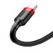 Фото Дата кабель Baseus Cafule Type-C Cable 3A (0.5m) (CATKLF-A) (Красный / Черный) на vchehle.ua