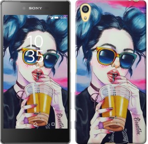 Чехол Арт-девушка в очках для Sony Xperia Z5 E6633