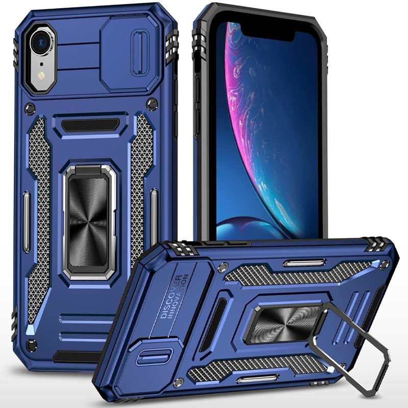 Ударопрочный чехол Camshield Army Ring для Apple iPhone XR (6.1") (Синий / Navy)