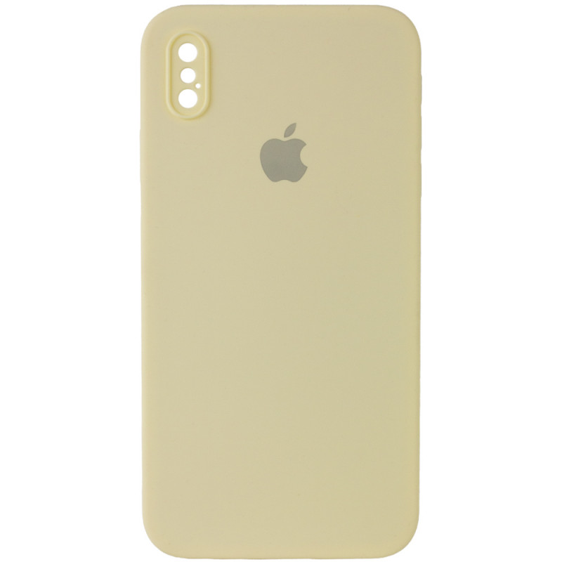 Уценка Чехол Silicone Case Square Full Camera Protective (AA) для Apple iPhone XS Max (6.5") (Эстетический дефект / Желтый / Mellow Yellow)