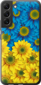 Чехол Жёлто-голубые цветы для Samsung Galaxy S22 Plus