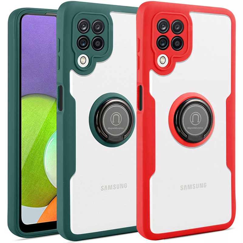 TPU+PC чехол Crystal Ring 360 для Samsung Galaxy A22 4G