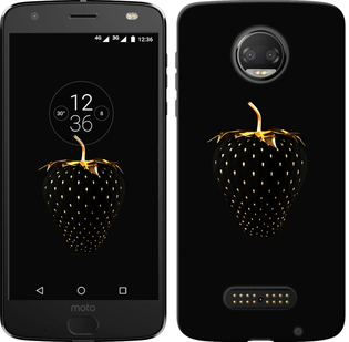 Чехол Черная клубника для Motorola Moto Z3 Play