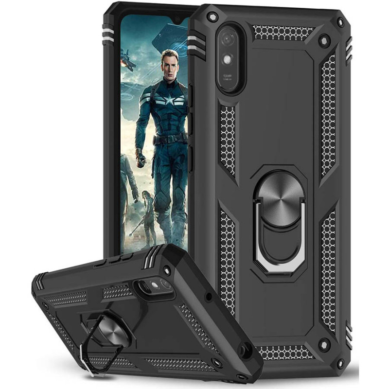 

Ударопрочный чехол Serge Ring for Magnet для Xiaomi Redmi 9A (Черный) 931498