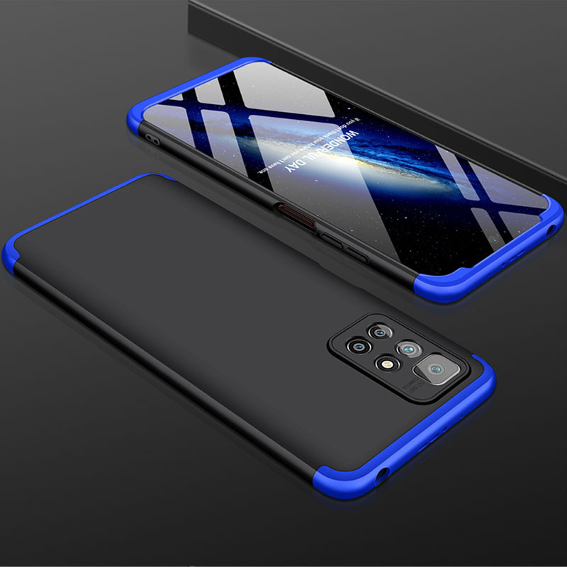 Фото Пластиковая накладка GKK LikGus 360 градусов (opp) для Xiaomi Redmi 10 (Черный / Синий) на vchehle.ua