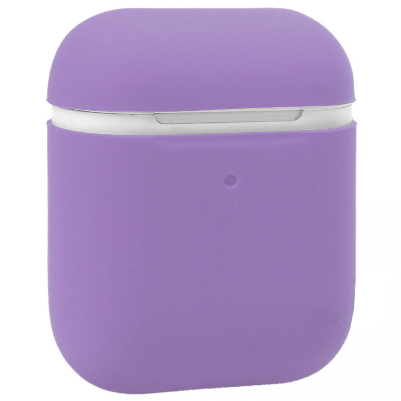 Силиконовый футляр для наушников Airpods 1/2 Ultra Slim (Фиолетовый / Violet)