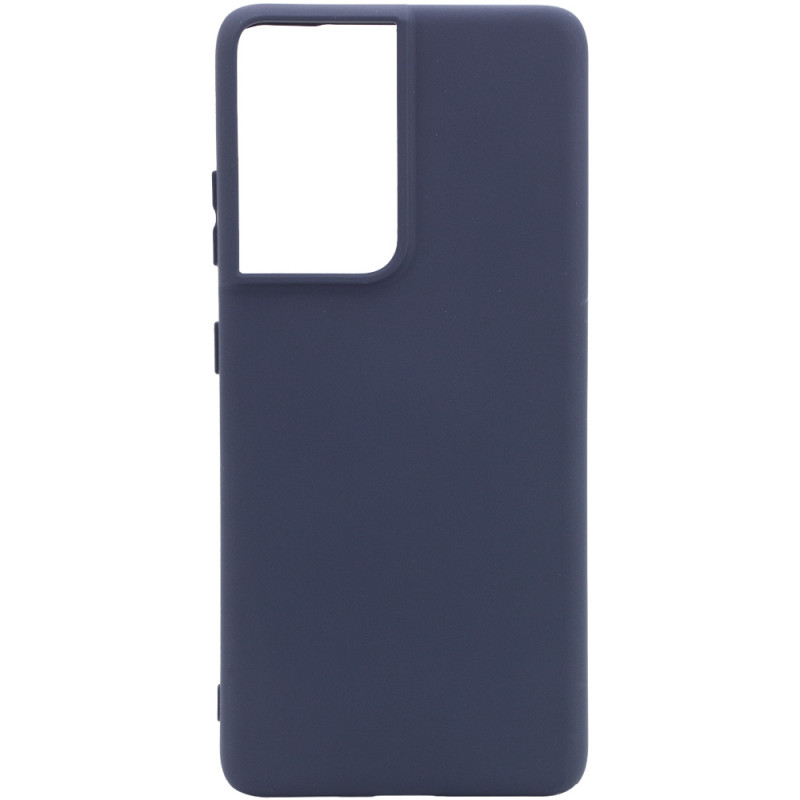 Чохол Silicone Cover Full without Logo (A) на Samsung Galaxy S21 Ultra (Дефект упаковки / Синій / Midnight blue)
