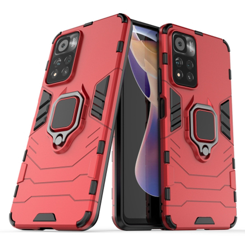 Фото Ударопрочный чехол Transformer Ring for Magnet для Xiaomi Redmi Note 11 Pro 4G/5G / 12 Pro 4G (Красный / Dante Red) на vchehle.ua