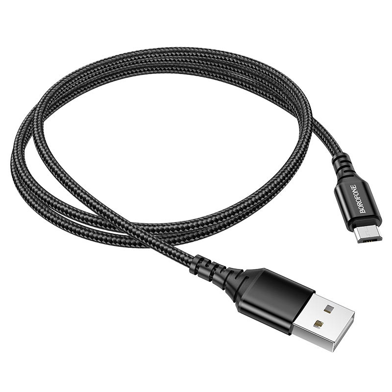 Фото Дата кабель Borofone BX54 Ultra bright USB to MicroUSB (1m) (Черный) в магазине vchehle.ua