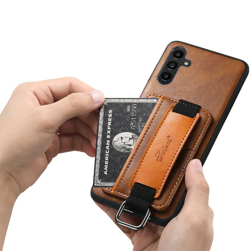 Купити Шкіряний чохол Wallet case and straps на Samsung Galaxy A54 5G (Коричневий / Brown) на vchehle.ua