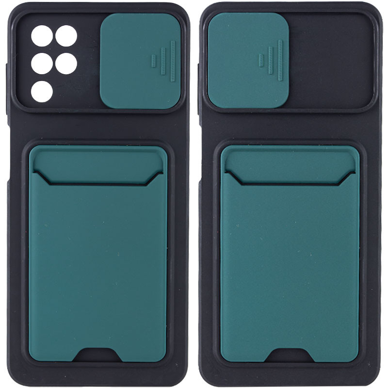 

TPU+PC чохол Card Holder для Samsung Galaxy A12 (Зелений) 1213563