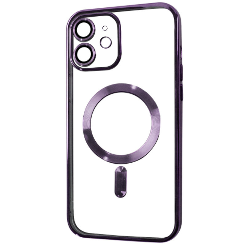 TPU чохол Fibra Chrome with Magnetic safe на Apple iPhone 12 (6.1") (Purple)