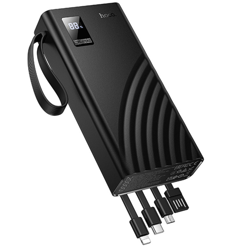 Фото Портативний ЗП Power Bank Hoco J155 Shine 22.5W+PD20W with 4 cables 20000 mAh (Black) в маназині vchehle.ua