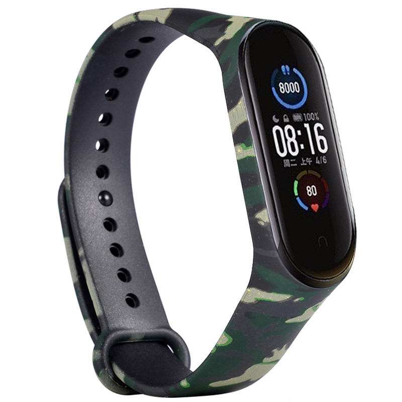 

Силиконовый ремешок с рисунком для Xiaomi Mi Band 5 / 6 (Хаки / Зеленый) 926012
