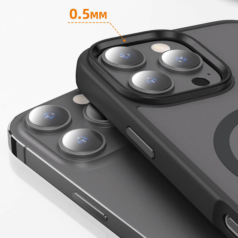 Фото TPU+PC чохол Metal Buttons with Magnetic Safe Colorful на Apple iPhone 16 Pro Max (6.9") (Чорний) в маназині vchehle.ua
