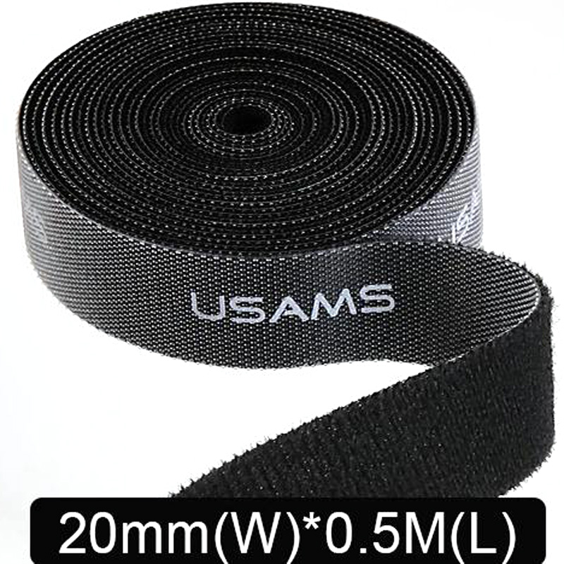 

Стяжка-липучка для кабелей Usams US-ZB060 20mm * 0,5m (Черный) 686506