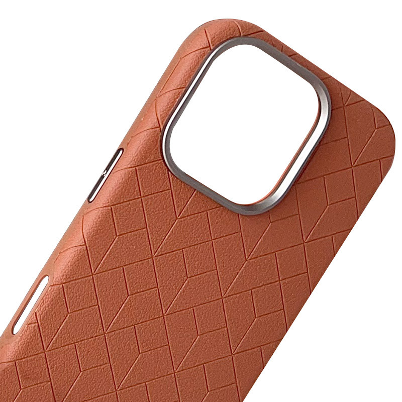 Шкіряний чохол Carved with Magnetic Safe на Apple iPhone 16 Pro Max (6.9") (Orange) в магазині vchehle.ua