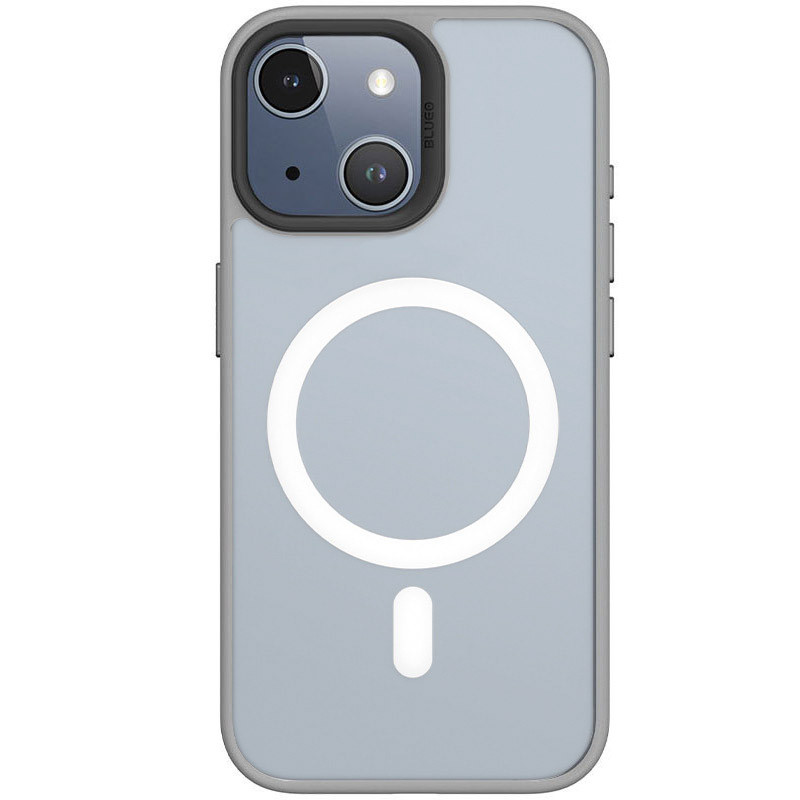 TPU+PC чохол Blueo Skin Friendly Frosted with Magnetic Safe на Apple iPhone 15 (6.1") (Сірий)