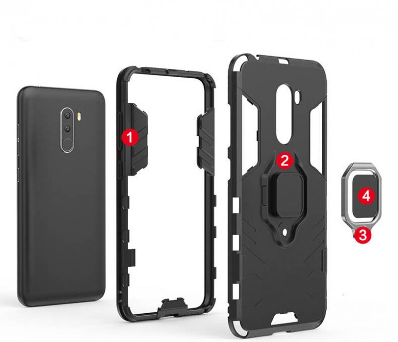 Фото Ударопрочный чехол Transformer Ring for Magnet для Xiaomi Pocophone F1 в магазине vchehle.ua