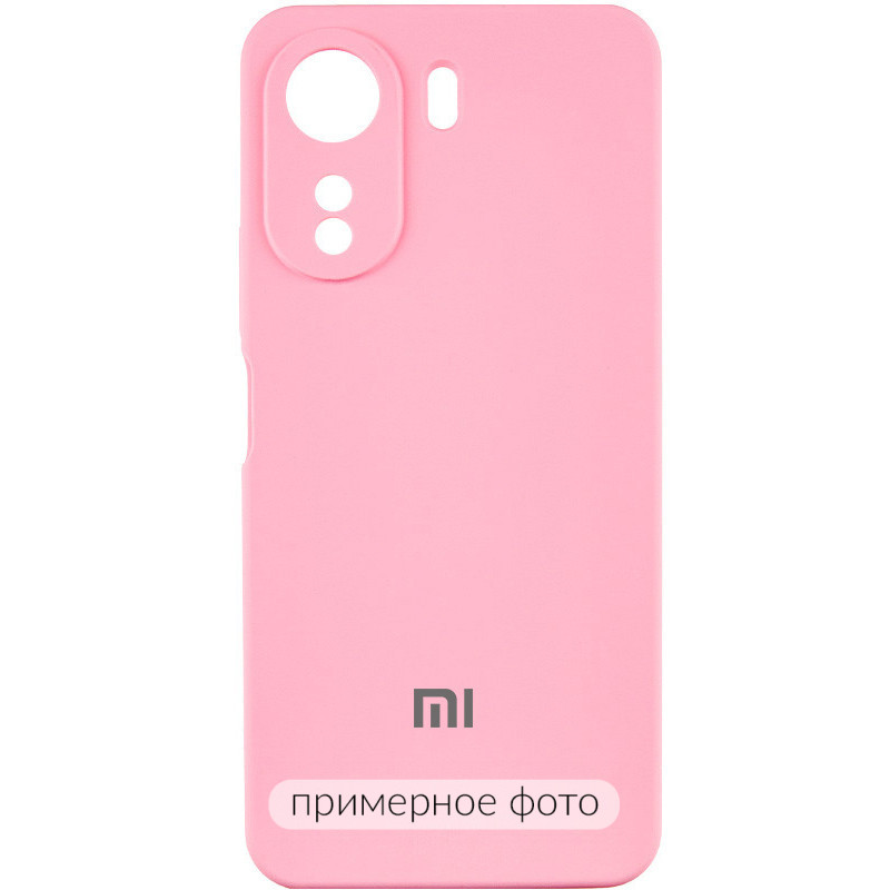 Чохол Silicone Cover Lakshmi Full Camera (AAA) with Logo на Xiaomi Redmi 13C / Poco C65 (Рожевий / Light pink)