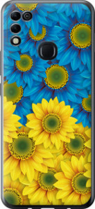 Чехол Жёлто-голубые цветы для Infinix Hot 11 Play