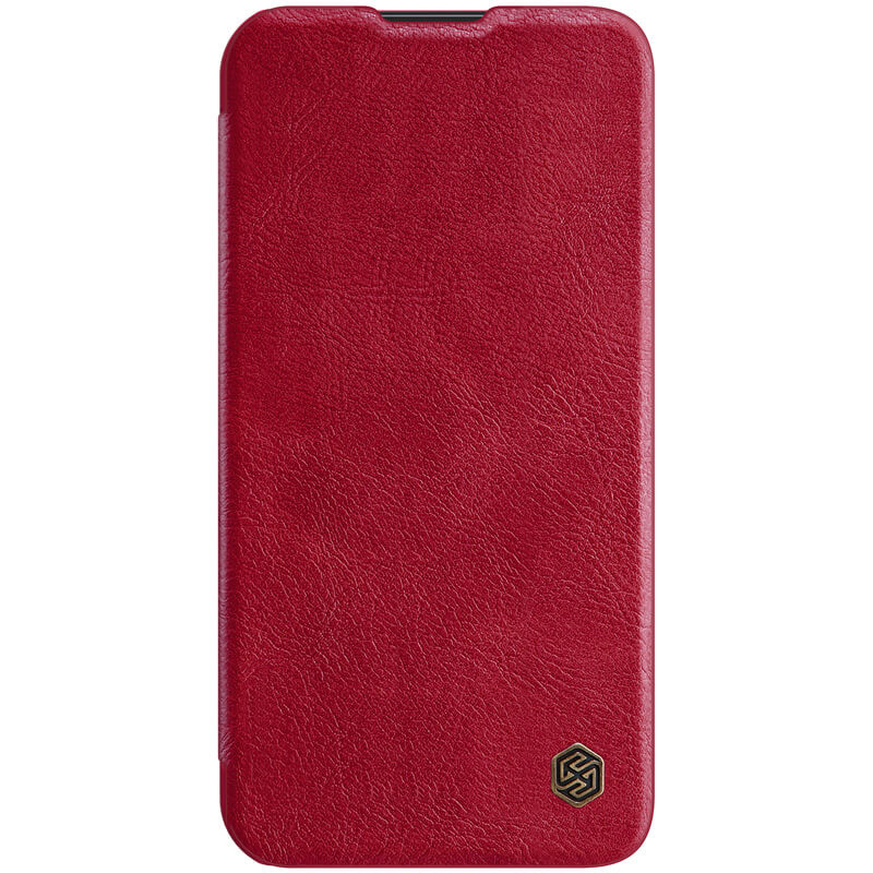 Кожаный чехол-книжка Nillkin Qin Pro Camshield для Apple iPhone 14 Plus (6.7") (Красный)