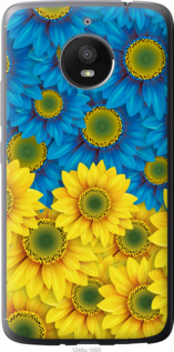 Чохол Жовто-блакитні квіти на Motorola Moto E4 Plus