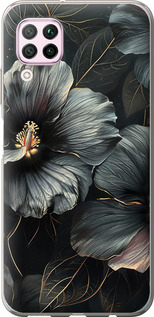 Чохол Чорні квіти на Huawei Nova 6SE