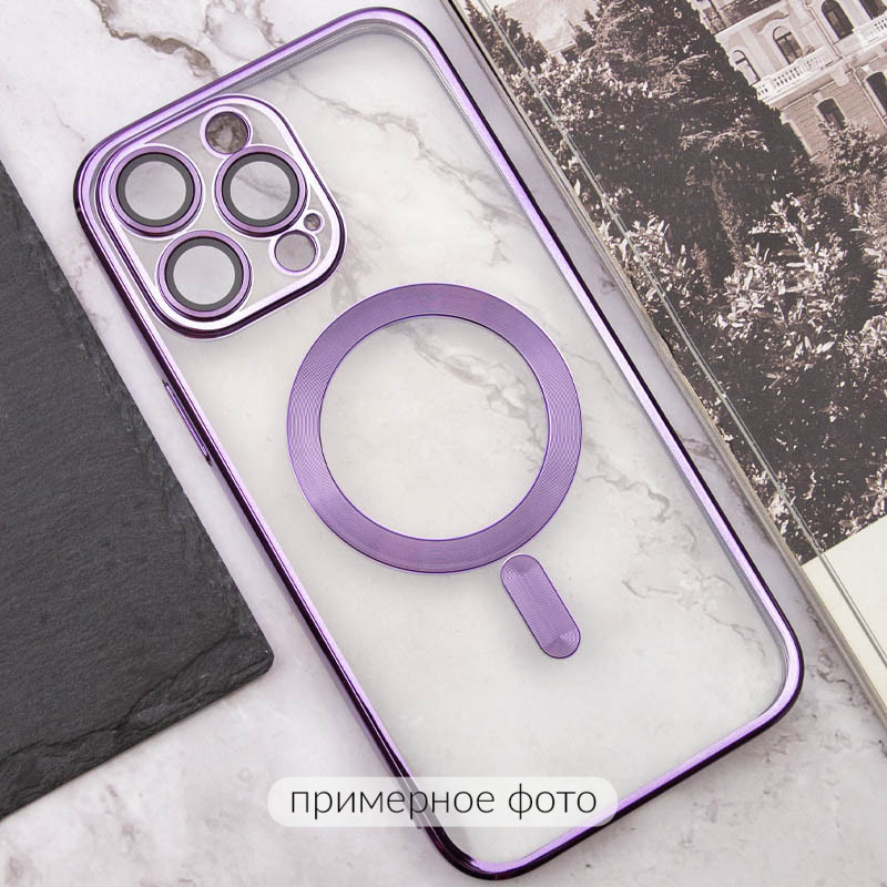 Фото TPU чехол Fibra Chrome with Magnetic safe для Apple iPhone 16 (6.1") (Purple) в магазине vchehle.ua