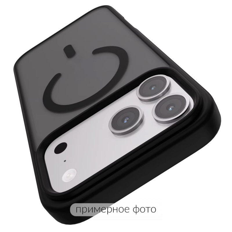 TPU+PC чохол Metal Buttons with Magnetic Safe Colorful на Apple iPhone 17 (6.3") (Чорний / Black) в магазині vchehle.ua
