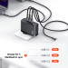 МЗП Usams US-CC163 T50 100W 4 Ports GaN Fast Charger (1USB-A/3C) (Black) в магазині vchehle.ua