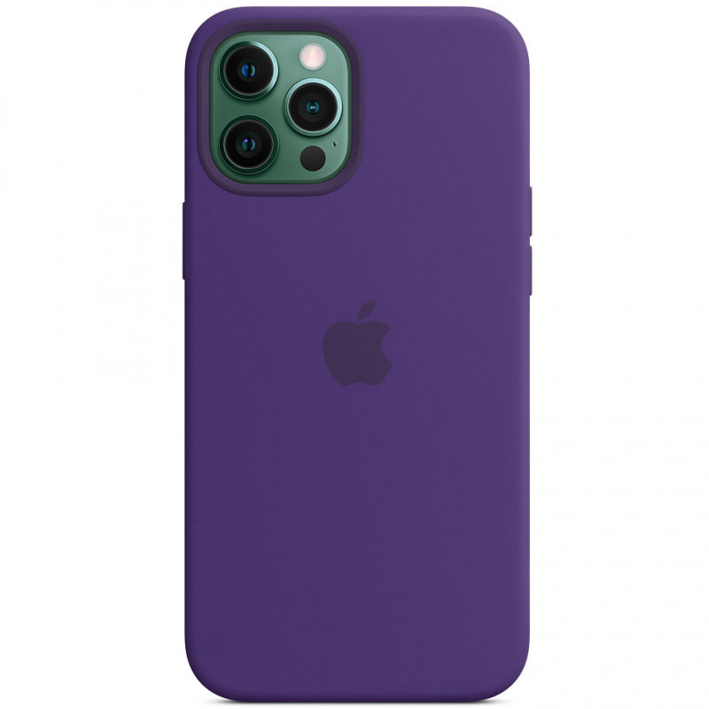 Чохол Silicone case (AAA) full with Magsafe на Apple iPhone 12 Pro / 12 (6.1") (Фіолетовий / New Purple)