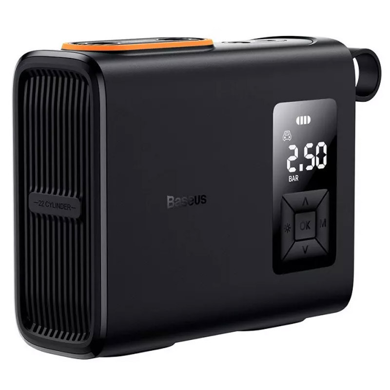 Фото Автомобильный насос Baseus Mega EnergyPump Series Dual Cylinder 6000 mAh (CRNL060001) (Black) в магазине vchehle.ua