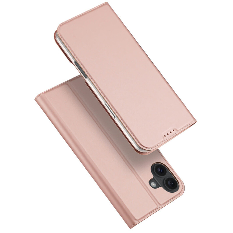 Чохол-книжка Dux Ducis з кишенею для візиток на Apple iPhone 16 (6.1") (Rose Gold)