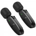 Фото Петличний бездротовий мікрофон Hoco L15 Dual-mic clip-on wireless digital (Lightning/Type-C) (Black) в маназині vchehle.ua