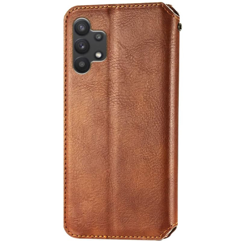 Фото Шкіряний чохол книжка GETMAN Cubic (PU) на Samsung Galaxy A32 4G (Коричневий) на vchehle.ua