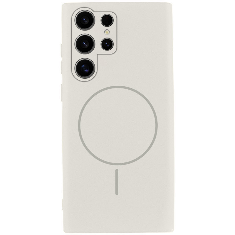 Чехол Silicone Cover Lakshmi Full Camera (AA) with MagFit для Samsung Galaxy S25 Ultra (Белый / White)